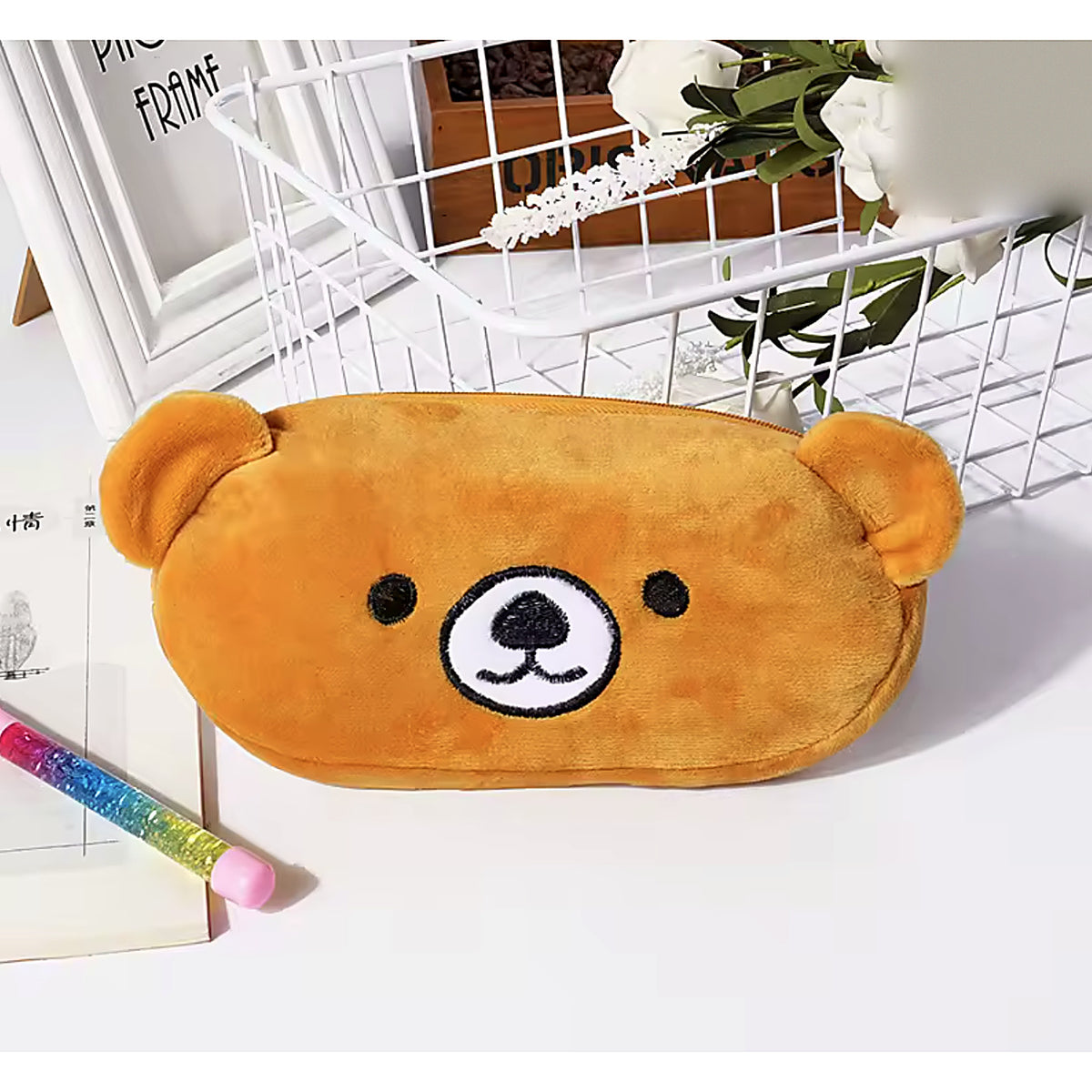 Trousse peluche Crayonimo modèle ours brun