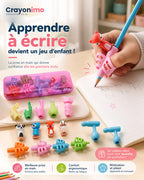 Enfant utilisant un grip correcteur Crayonimo pour écrire ses premières lettres
